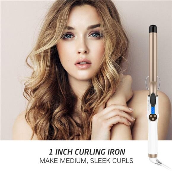 1 Inch Curling Iron Professional Ceramic Tourmaline Coating Barrel Hair Curler - Picture 2 of 7
